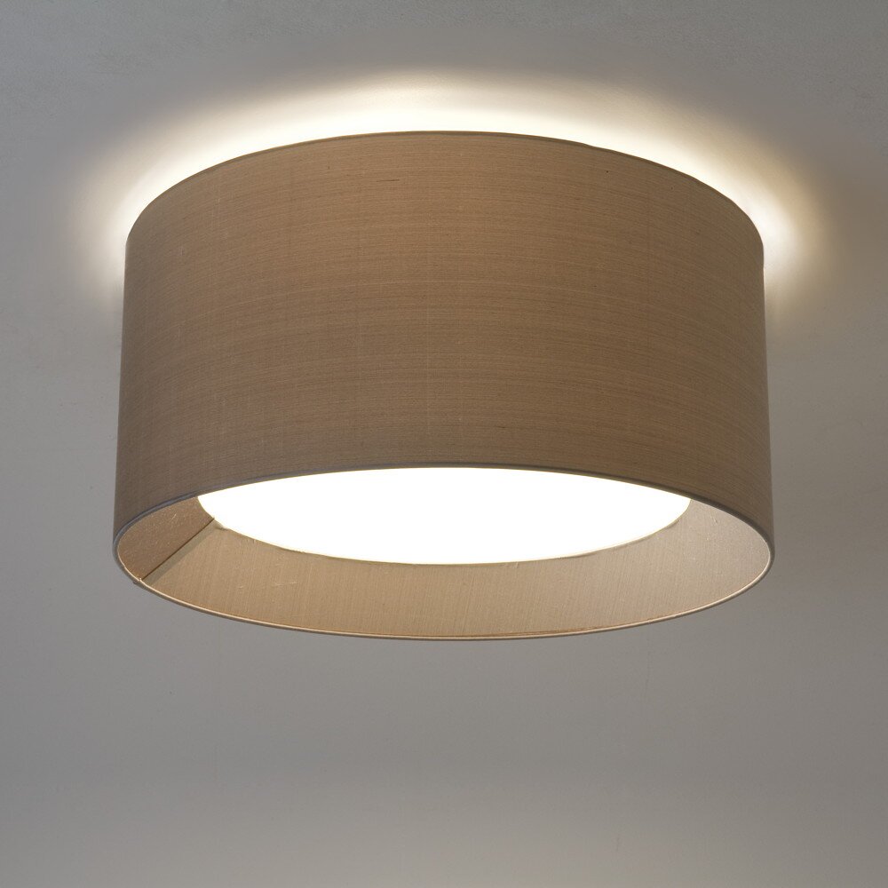 Bild von Lampenschirm Bevel Rund 450 Austernfarben