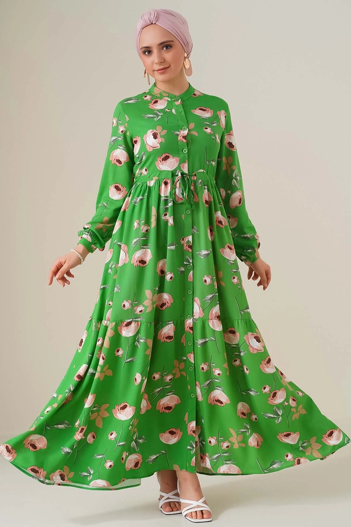 Bild von Bigdart 2144 Wunderschönes Hijab-kleid Mit Kragen – D.grün für Damen - 46