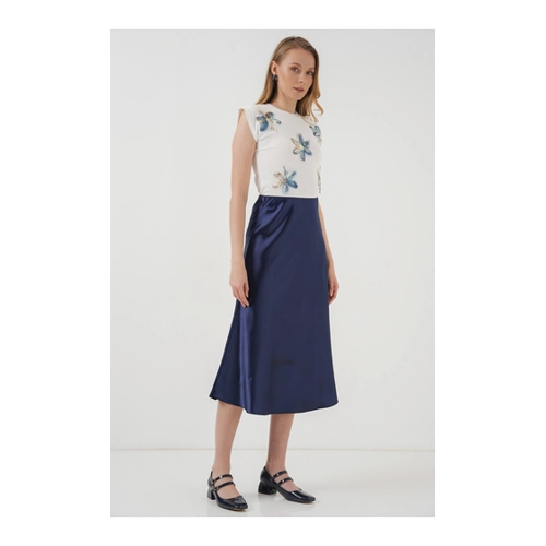 Bild von Bigdart 15806 Satinrock Marineblau für Damen - 40