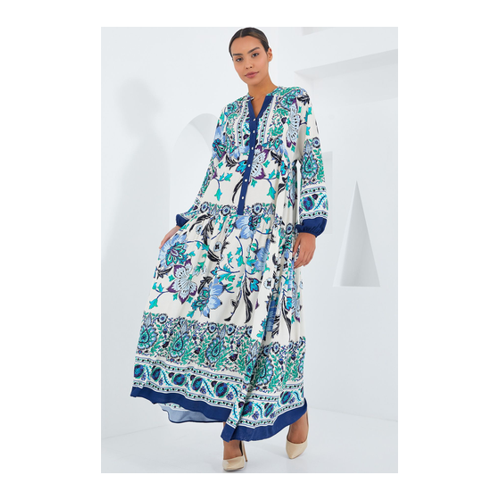 Bild von Bigdart Hijab-Kleid aus Viskose in Marineblau und Grün für Damen - 42