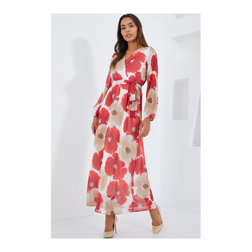 Bild von Bigdart Chiffonkleid Mit Blumenmuster in Granatapfelbeige für Damen