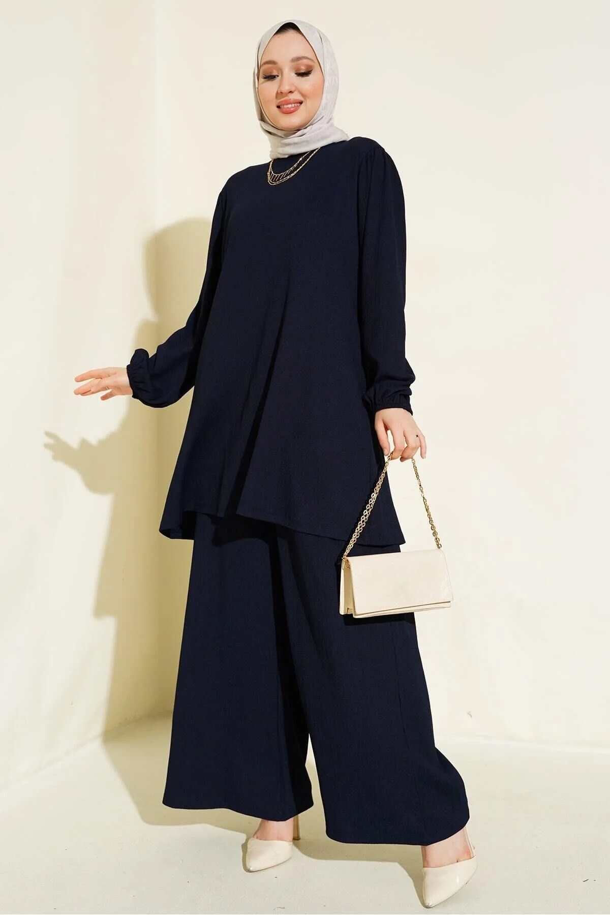 Bild von Bigdart Marineblaues Set Aus Tunika, Hose, Unterteil Und Oberteil 6663 für Damen - 40