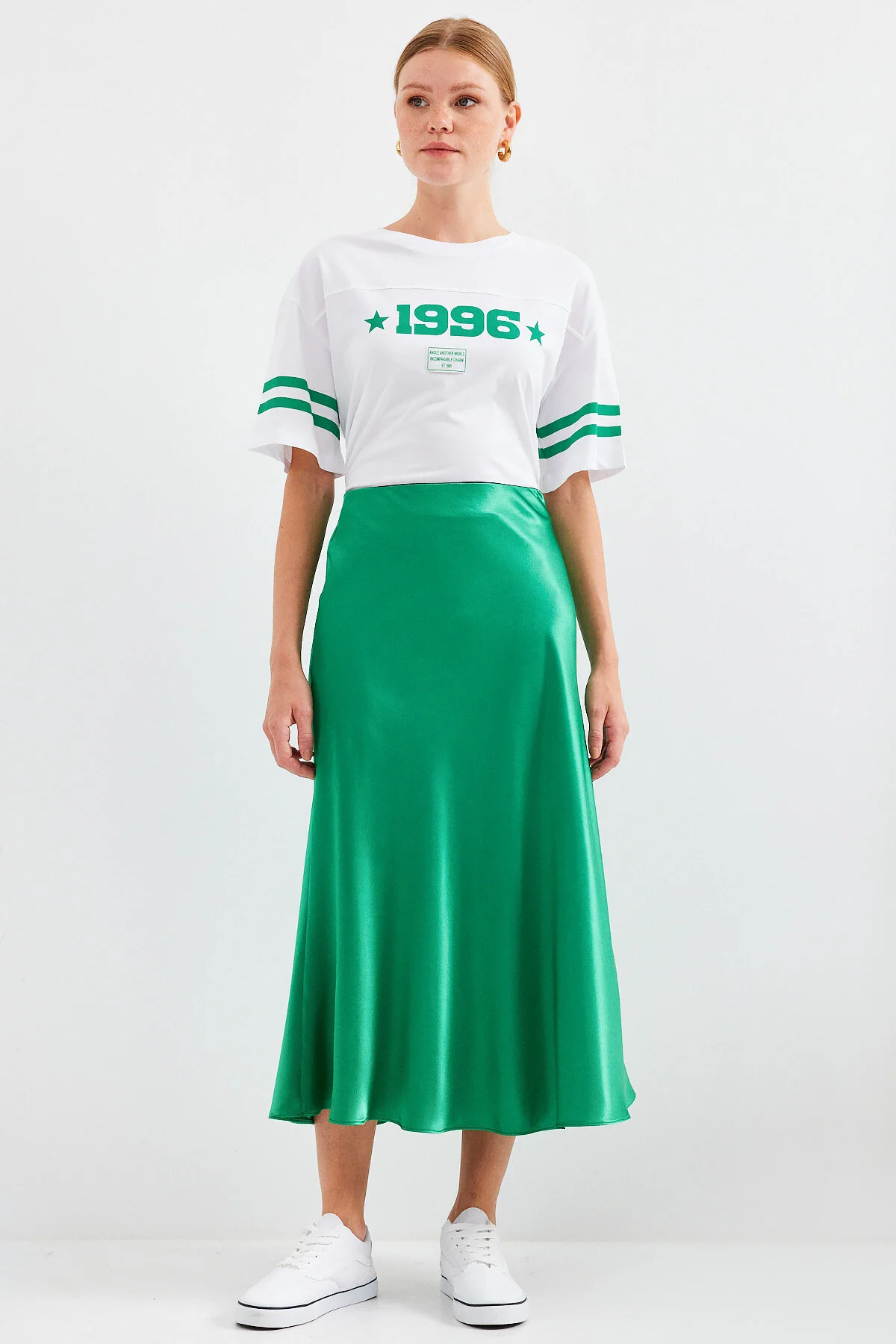 Bild von Bigdart Grüner Satinrock Modell 15806 für Damen - 38