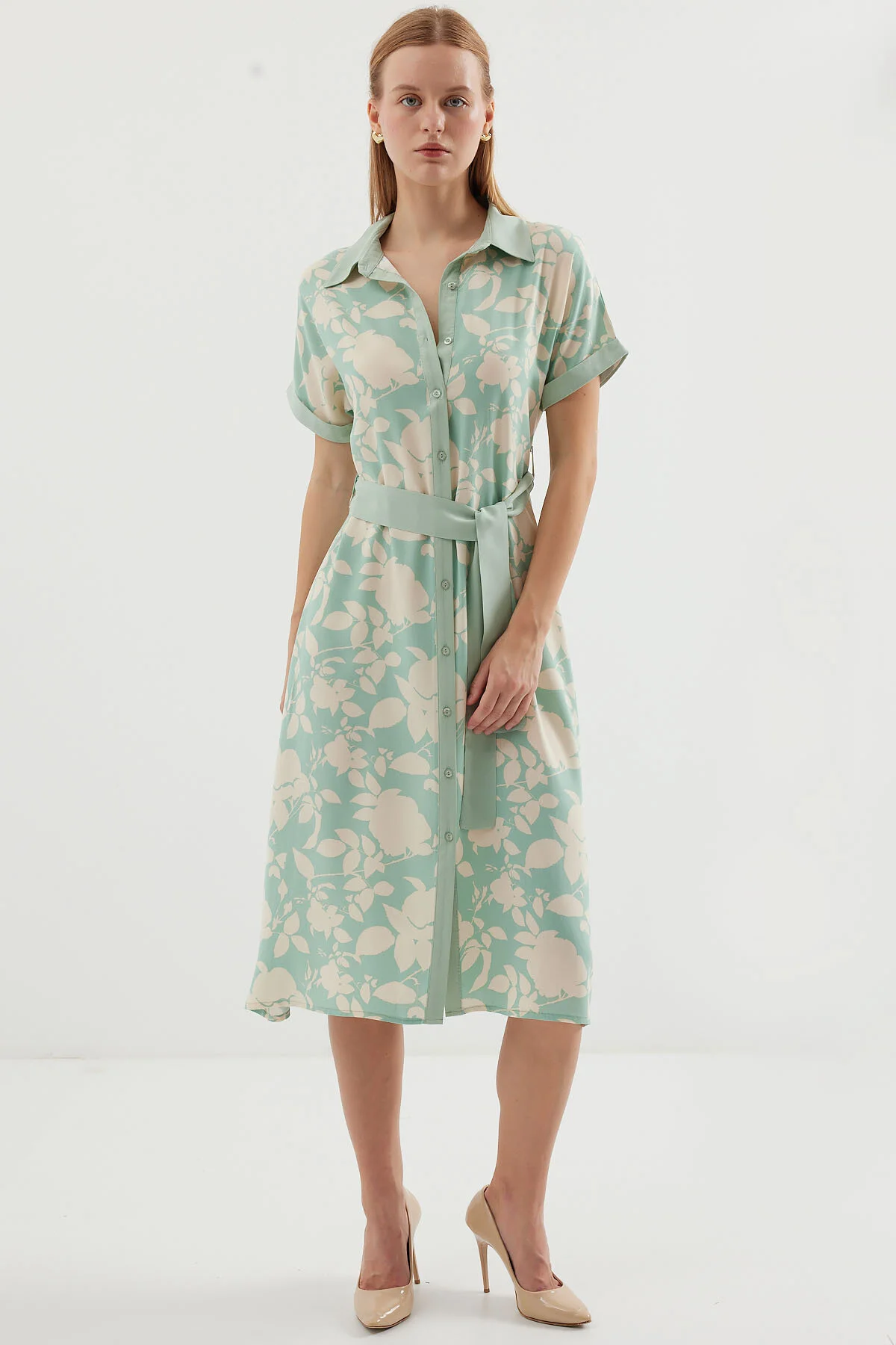 Bild von Bigdart Çağla Gemustertes 2455 Hemdkleid für Damen - 44