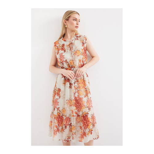 Bild von Elegantes Ziegelfarbenes Chiffonkleid für Damen