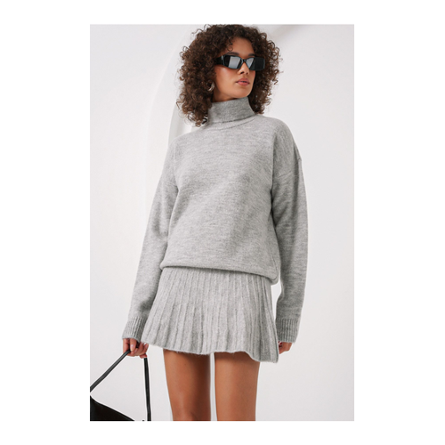 Bild von Bigdart 15891 Set Aus Grauem Strickpullover Und Rock für Damen - Standard