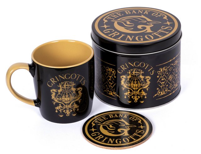 Bild von HARRY POTTER Gringotts Bank Geschenkset mit Tasse und Untersetzer in wiederverwendbarer Geschenkdose - Offizielles Lizenzprodukt