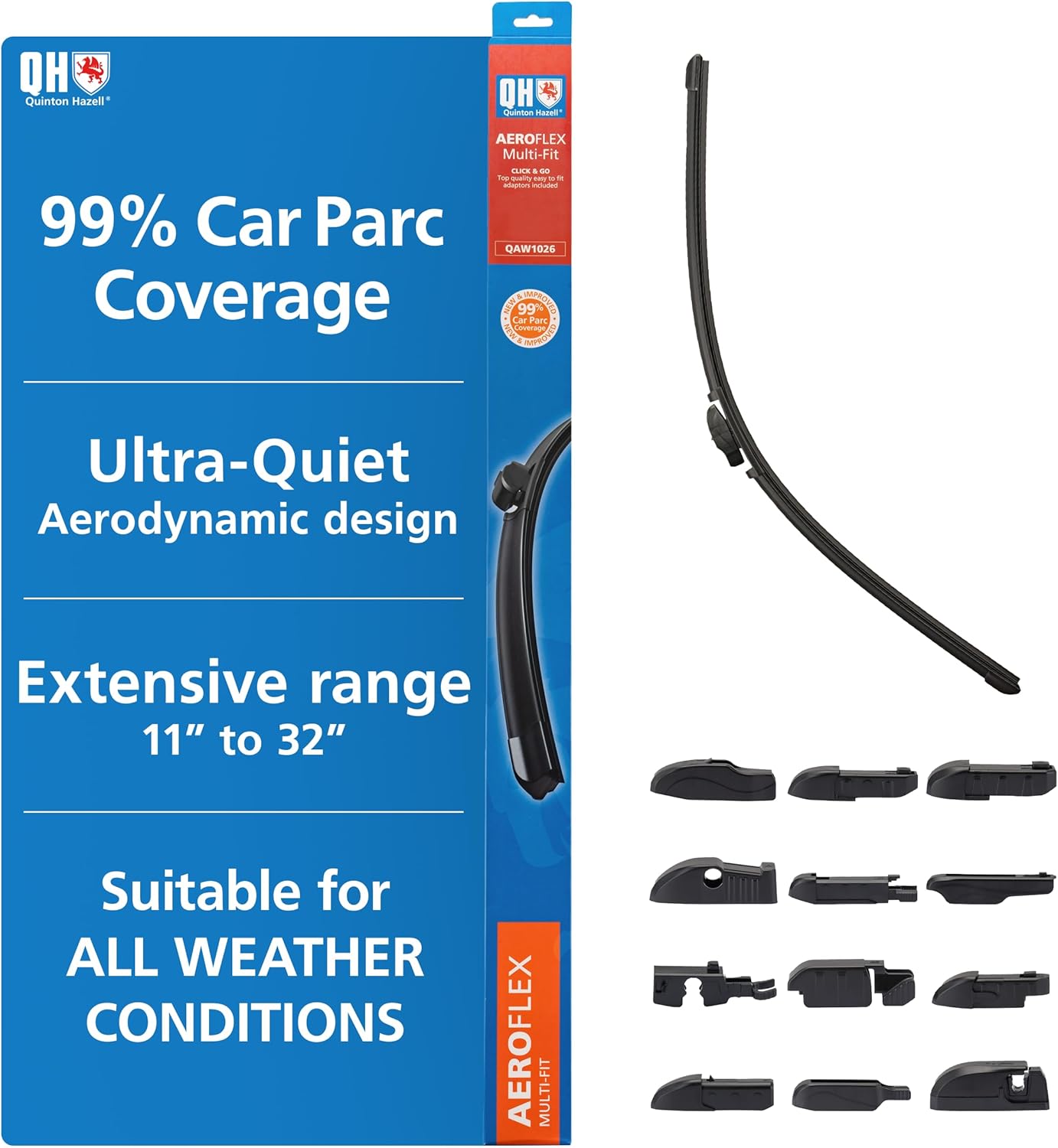 Bild von QUINTON HAZELL Scheibenwischer ULTRA  AeroFlex Multi-Fit 610mm QAW1024 Wischblatt,Wischerblätter VW,AUDI,MERCEDES-BENZ,Golf V Schrägheck (1K1)