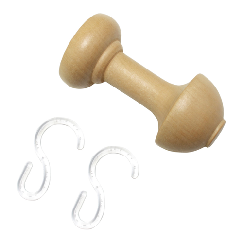 Bild von Gardinia Schalhalter Lugano mit Haken Natur 8 cm