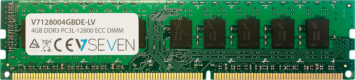 Bild von V7 4GB DDR3 1600MHZ CL11 ECC DIMM PC3L-12800 1.35V (V7128004GBDE-LV)
