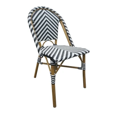 Bild von Bolero Rattan Beistellstuhl im Pariser Stil Schwarz (2 Stück)