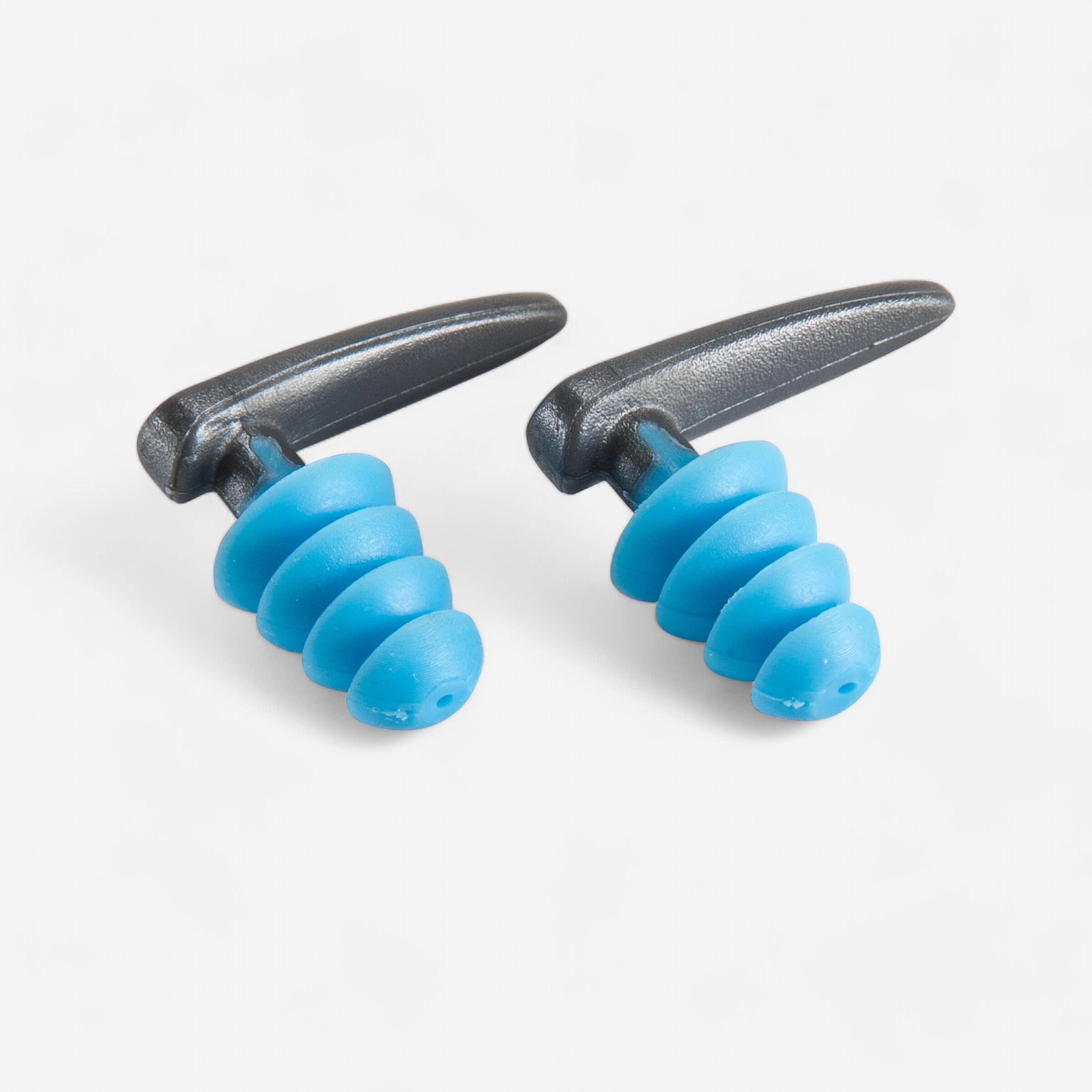 Bild von Speedo Biofuse Aquatische Ohrstöpsel, bequeme Passform, ergonomisches Design, Gehörschutz, grau und blau, Größe Erwachsene Unisex