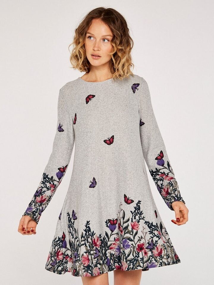 Bild von Apricot Swing-kleid Mit Blumendruck für Damen - XS