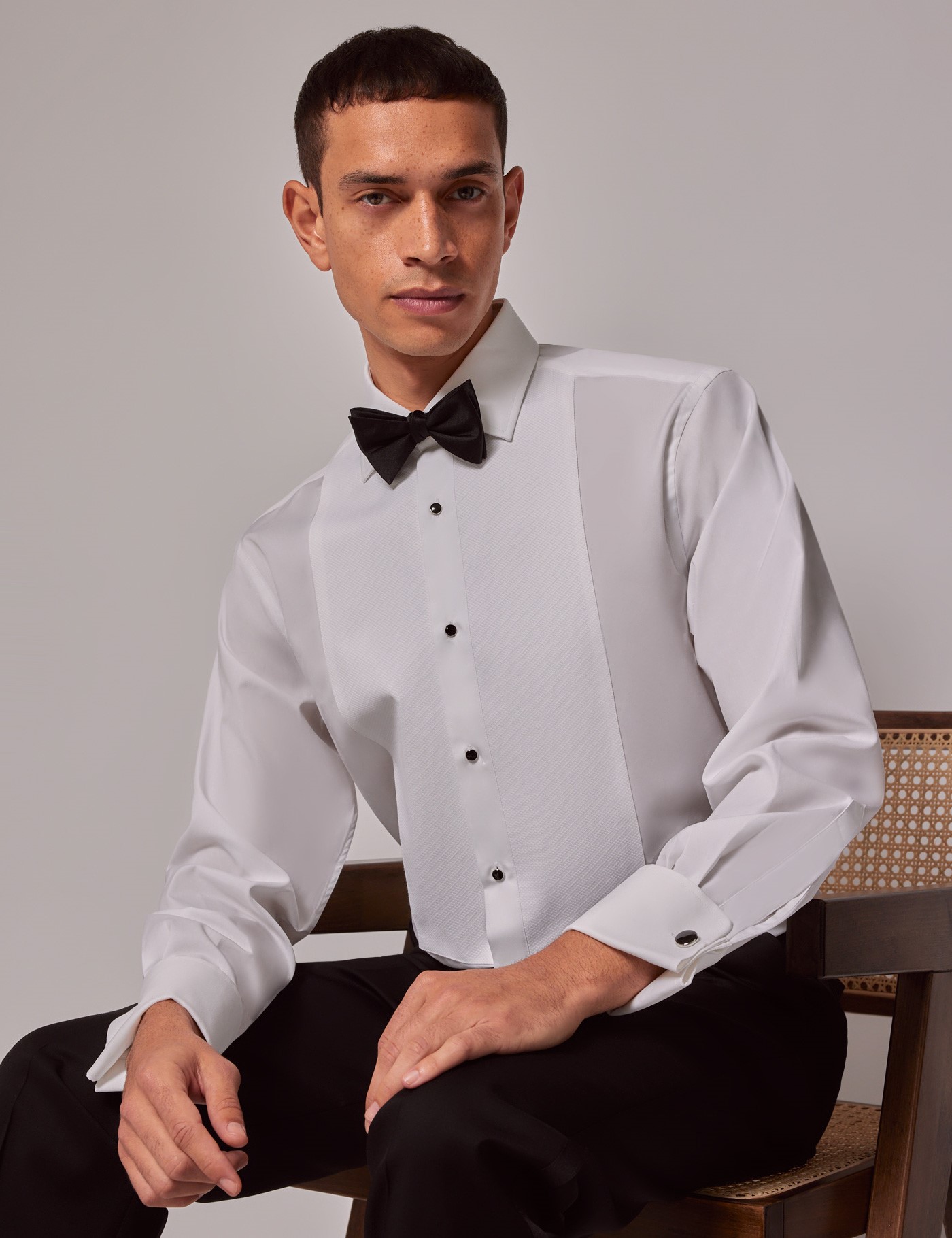 Bild von Hawes & Curtis Bügelleichtes Smokinghemd – Classic Fit – Waffel-Piqué – weiß Baumwolle Uni Men's