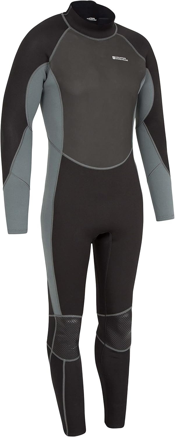 Bild von Mountain Warehouse Neoprenanzug für Herren - Körper: 2.5mm, Enge Passform, Neoprenanzug mit flachen Nähten, Verstellbarer Verschluss, Reißverschluss - Für Surfen Kohle Small/Medium