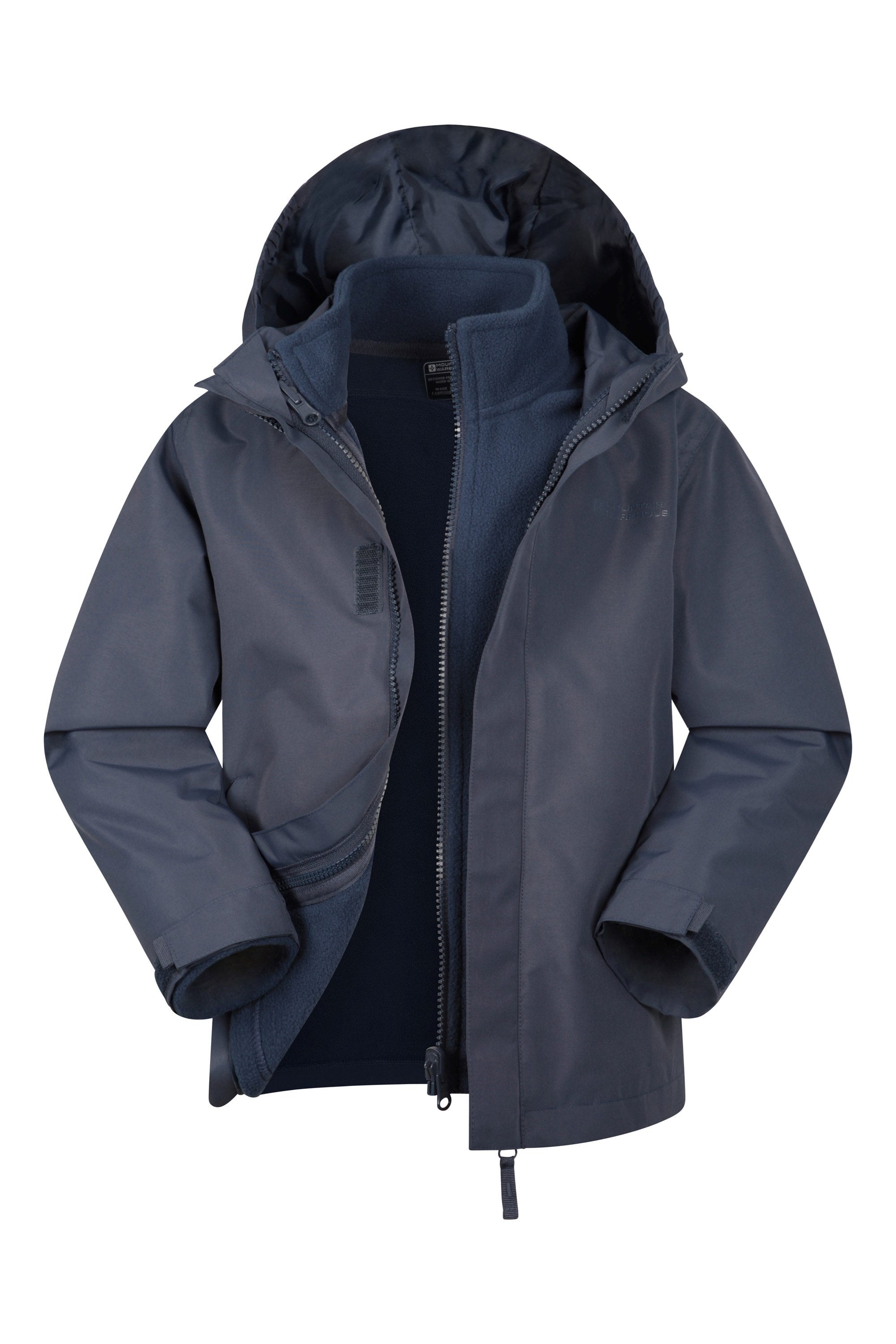 Bild von Fell 3 in 1 Wasserabweisende Kinderjacke   - Marineblau