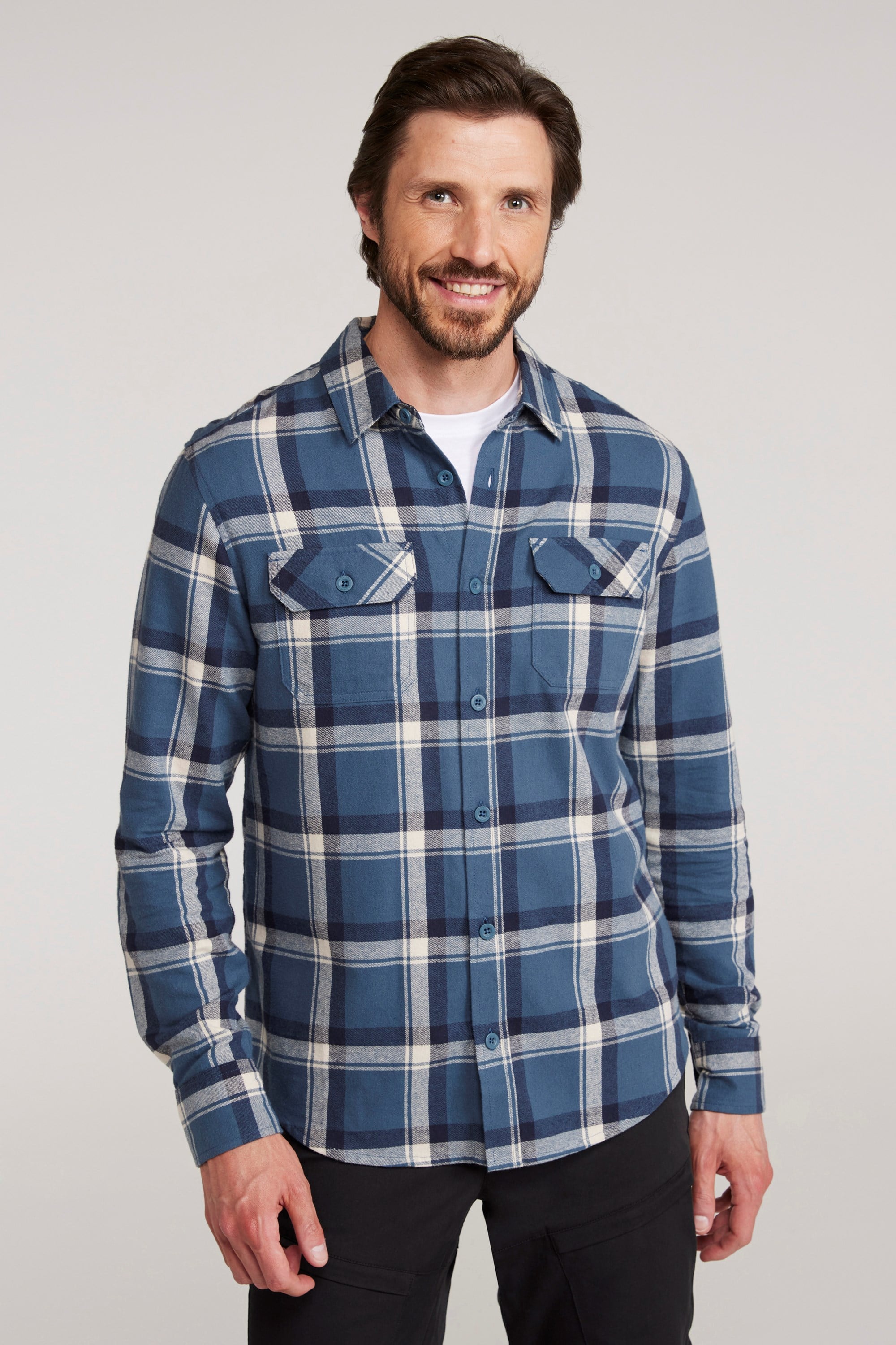 Bild von Trace Langärmliges Flanell-Shirt für Herren  - Dunkel Türkis