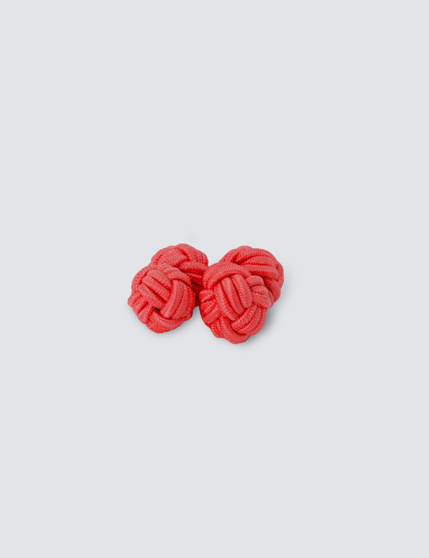 Bild von Hawes & Curtis Manschettenknöpfe – Seidenknoten – rot Seide Uni Men's