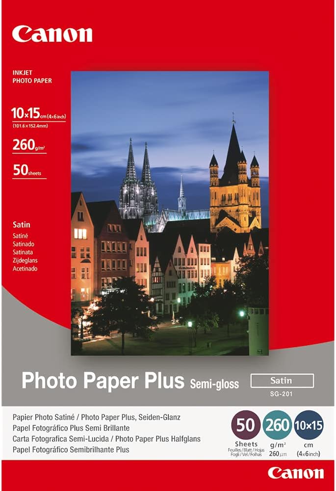 Bild von Canon 1686B015 - SG-201 Photo Paper SEMI Gloss - 50SH SEMI-Glossy SG201 BJ Media