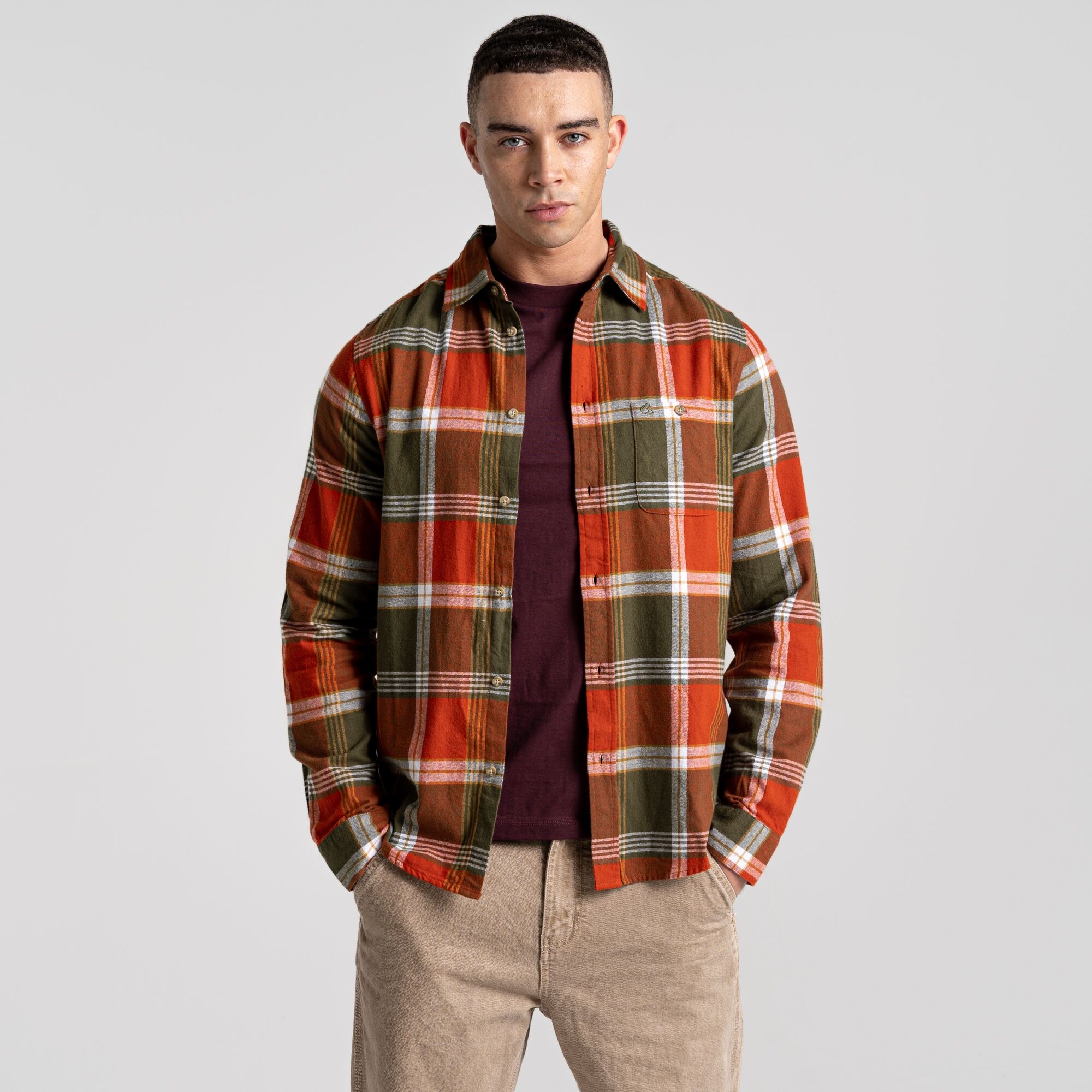 Bild von Craghoppers Men's Thornhill Long Sleeved Hemden Potters Clay Check