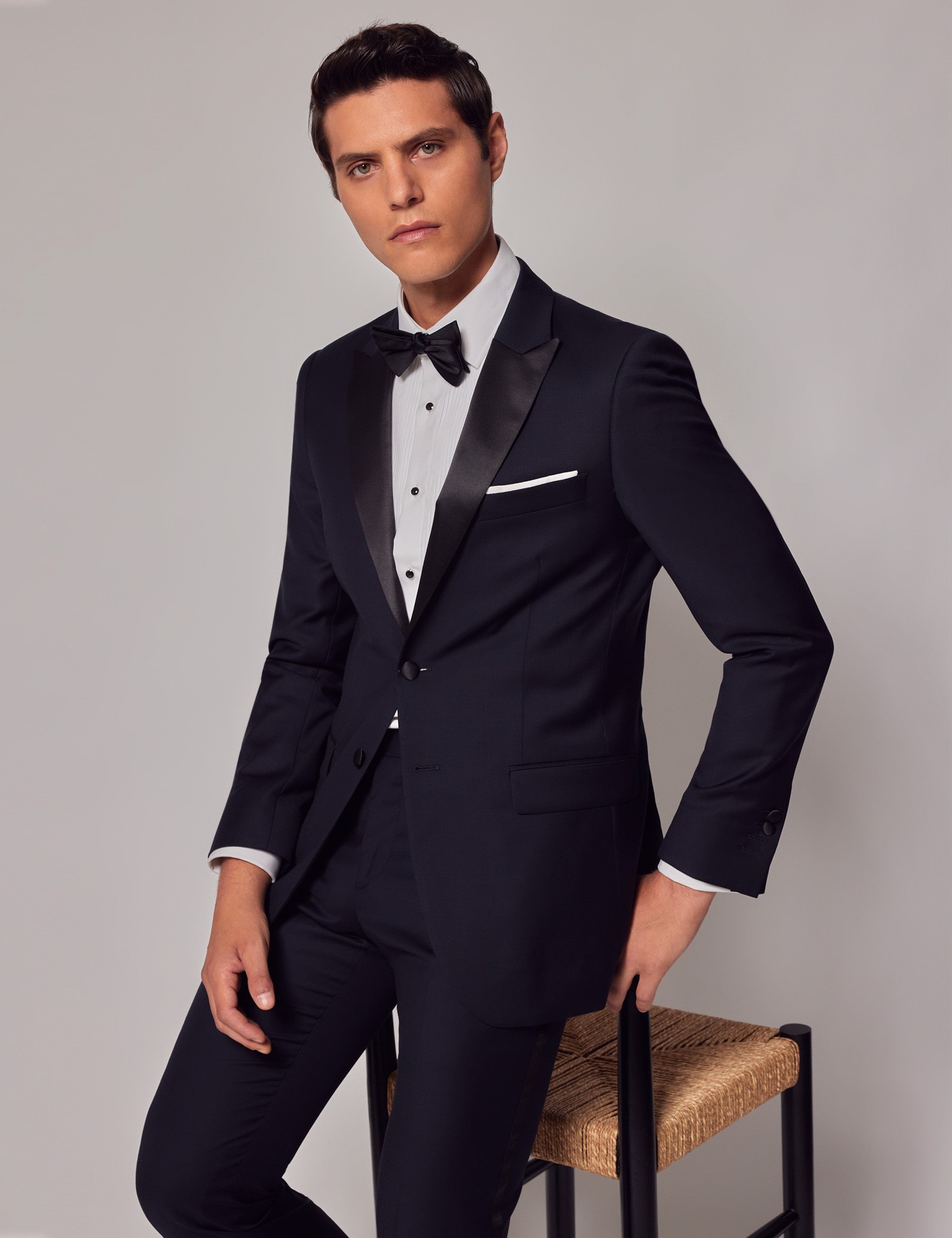 Bild von Hawes & Curtis Smokingsakko - Slim Fit - Marineblau - 100s Wolle - 2-Knopf Einreiher - Gefüttert Uni Men's