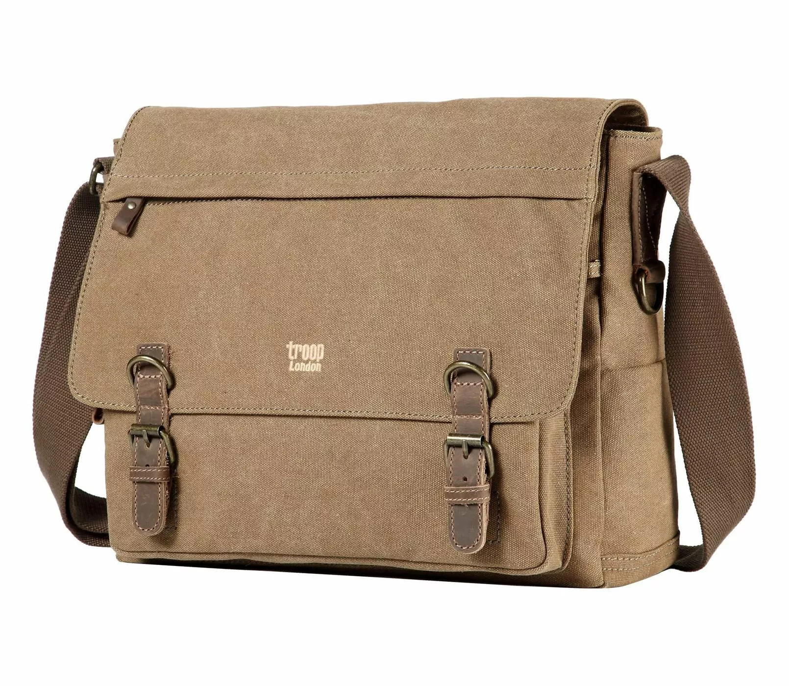 Bild von TRP0207 Troop London Classic Canvas Laptop Messenger Bag, braun, Einheitsgröße, TRP0207