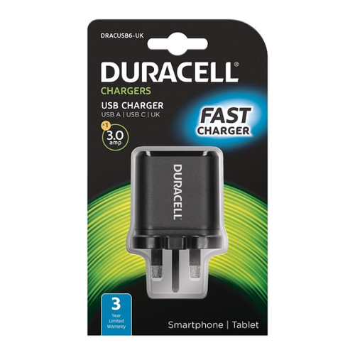 Bild von Duracell Type-C & Type-A Mains Charger – Effektive Kamera-Stromversorgung in Schwarz