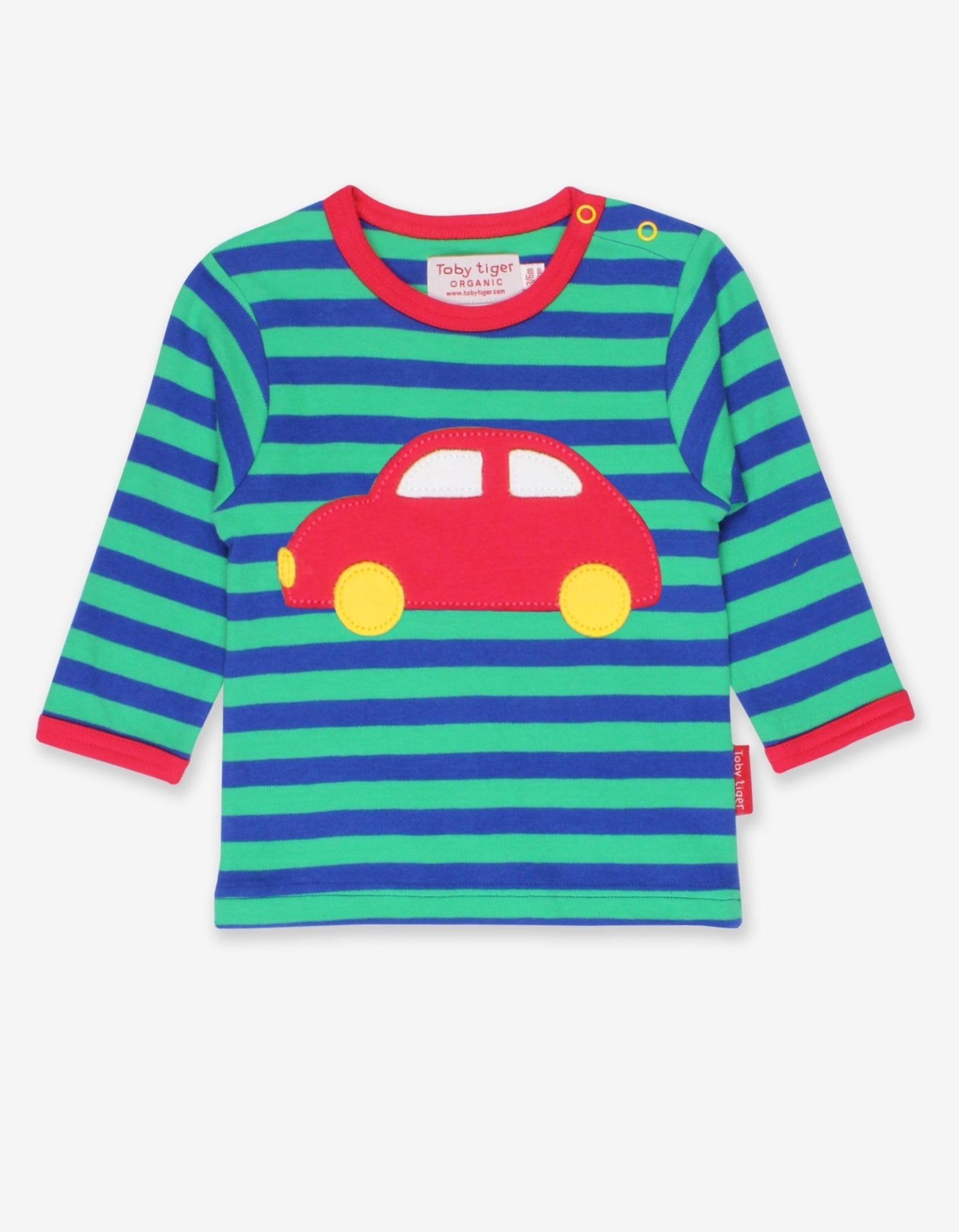 Bild von Toby Tiger Langarmshirt , gestreift mit Auto Applikation