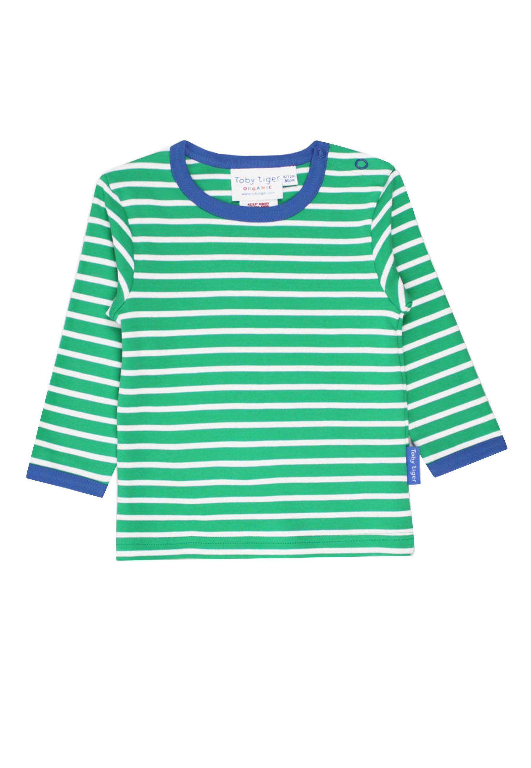 Bild von Toby Tiger Langarmshirt , grün weiß gestreift