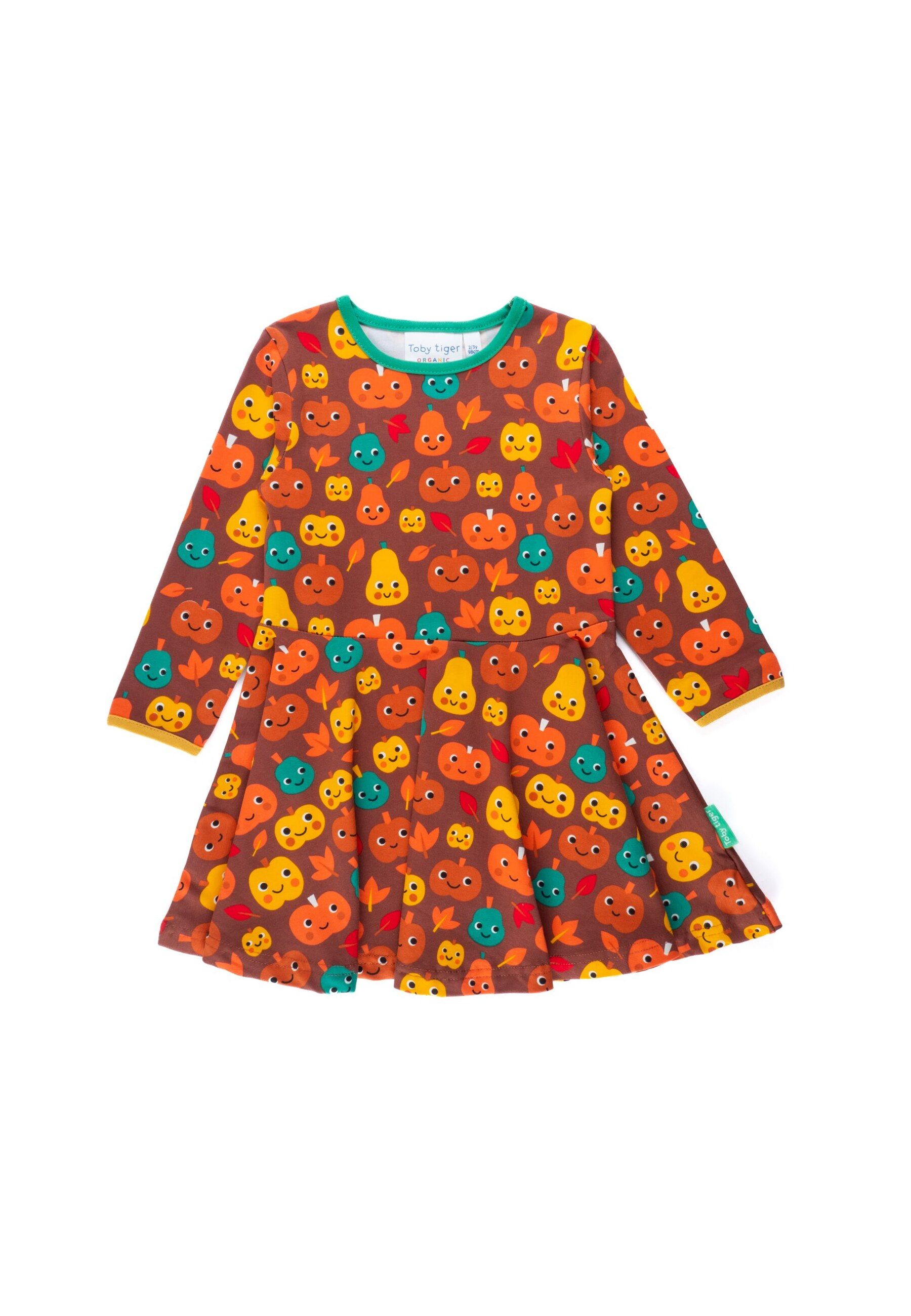 Bild von Toby Tiger Baumwollkleid mit Skater Schnitt und Kürbis Motiv
