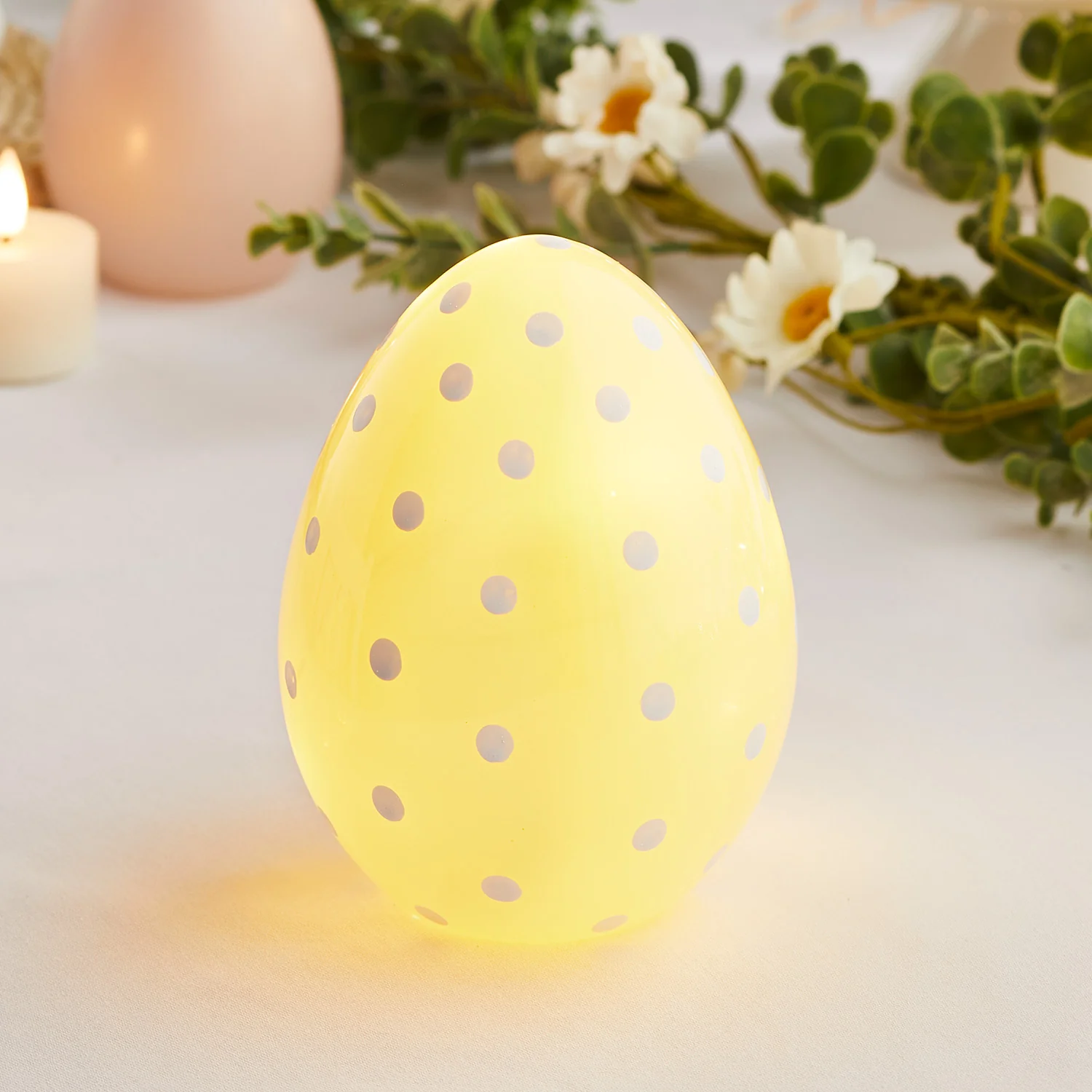 Bild von LED Osterei aus Glas gelb