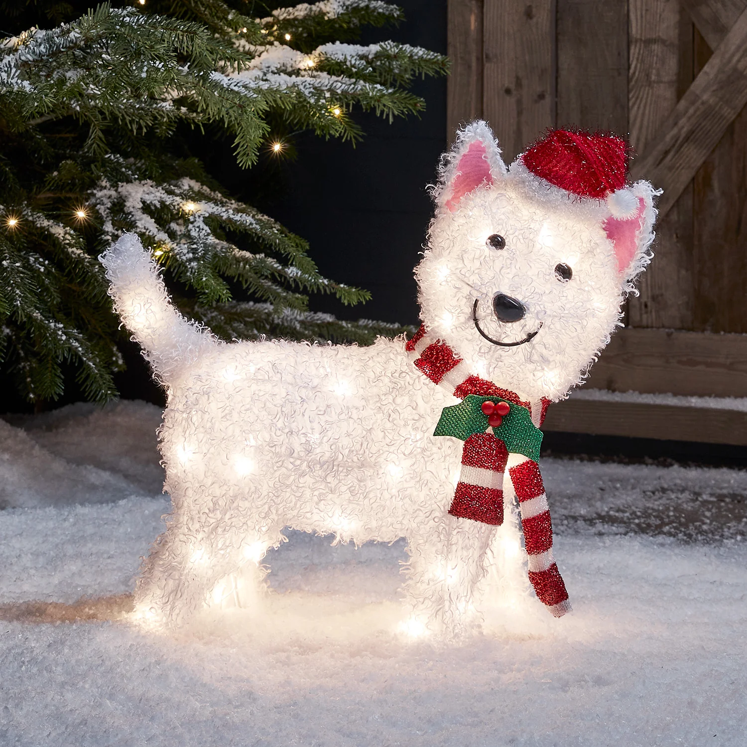 Bild von LED Weihnachtsfigur außen Westie