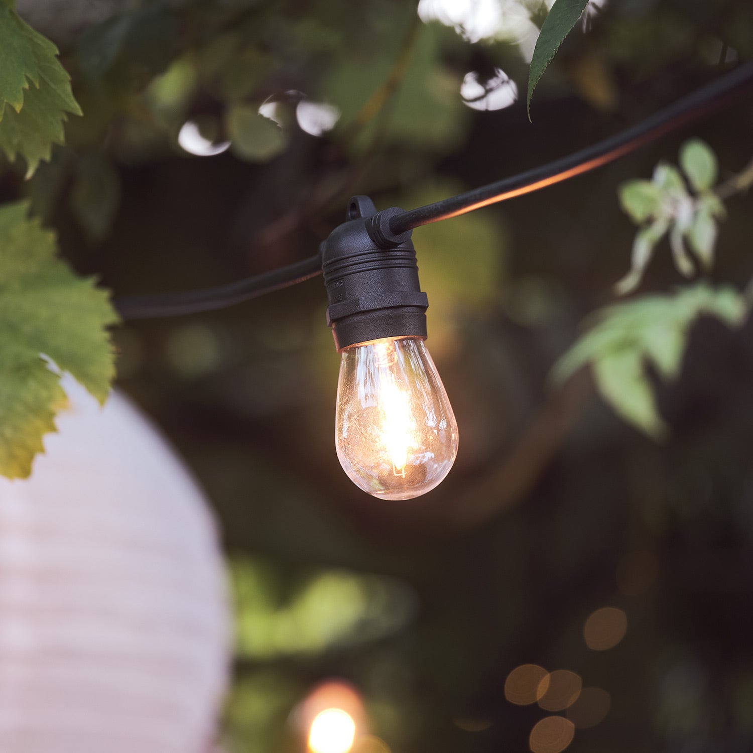 Bild von Ultimate Connect 90m 180er LED Lichterkette Glühbirnen warmweiß koppelbar schwarzes Kabel