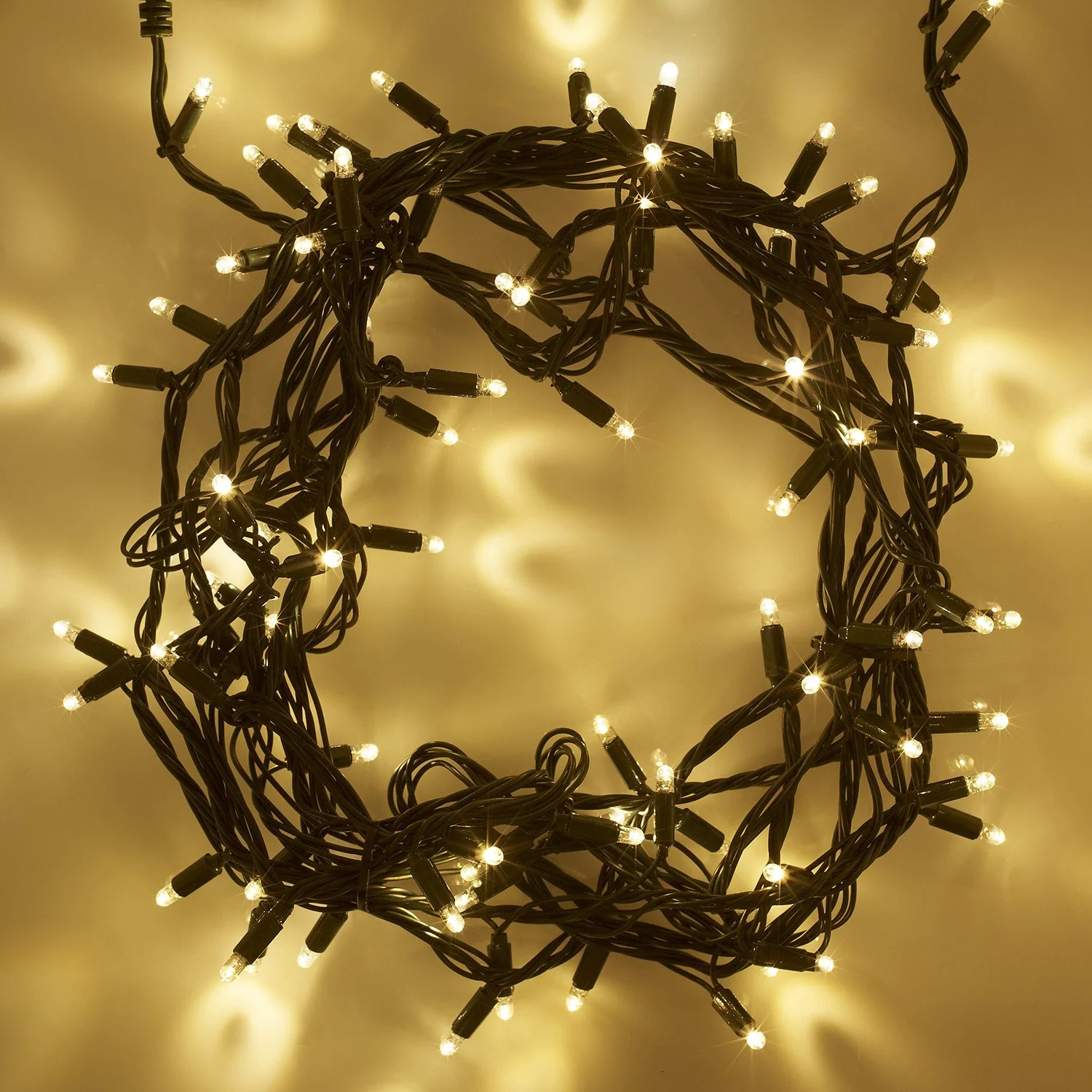 Bild von Core Connect 30m 300er LED Lichterkette warmweiß koppelbar grünes Kabel