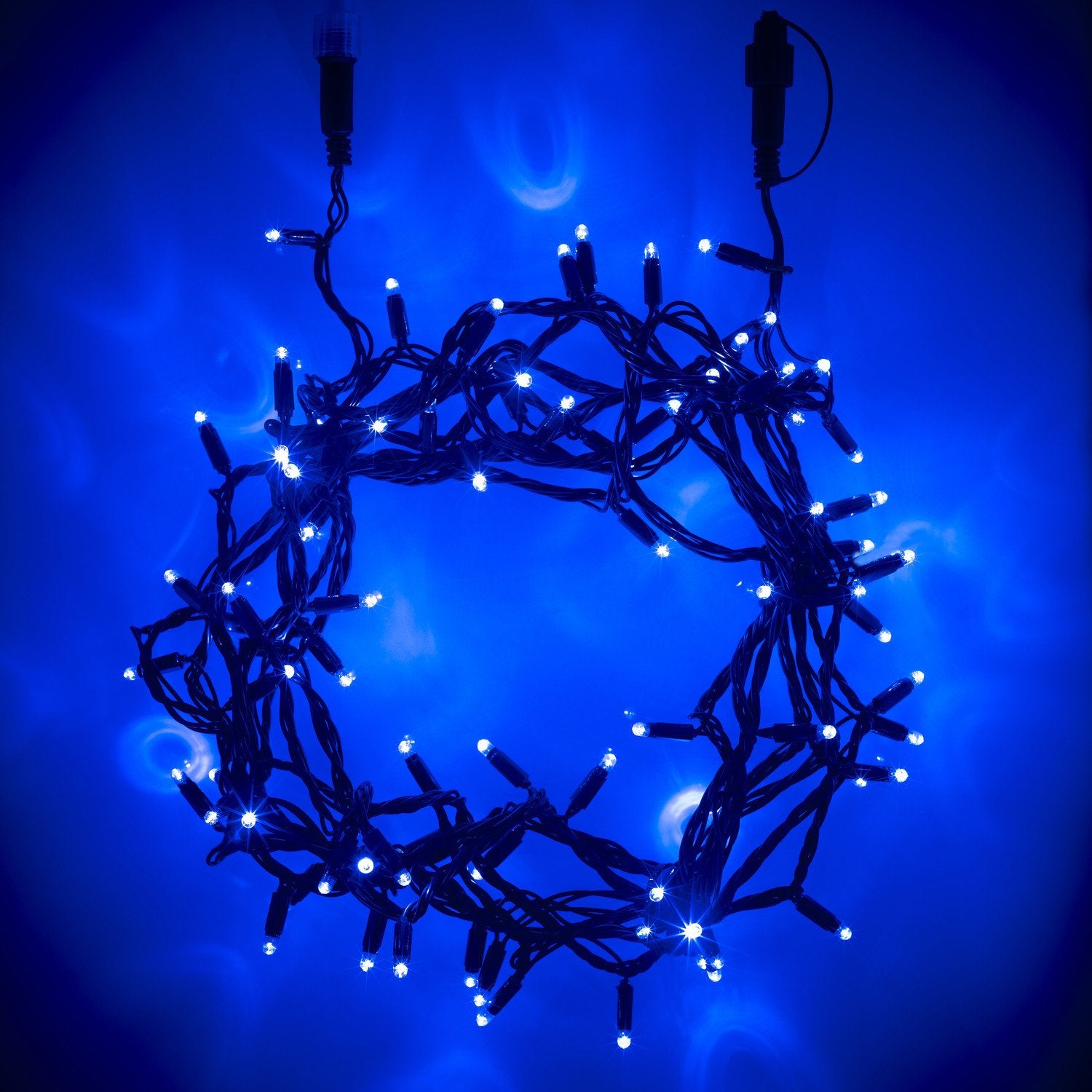 Bild von Core Connect 70m 700er LED Lichterkette blau koppelbar grünes Kabel