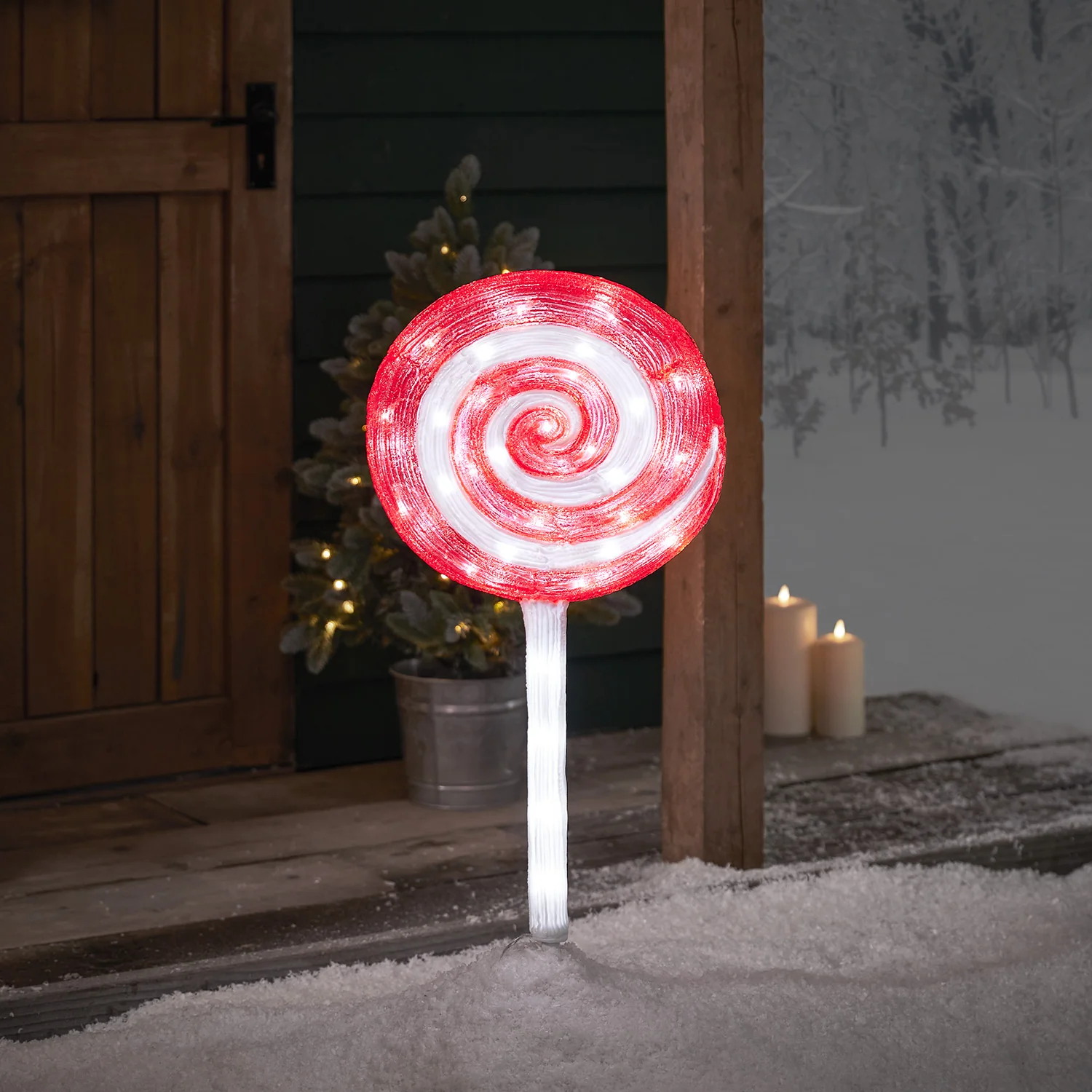 Bild von 2er Set LED Stableuchten Weihnachtsdeko Lollipop