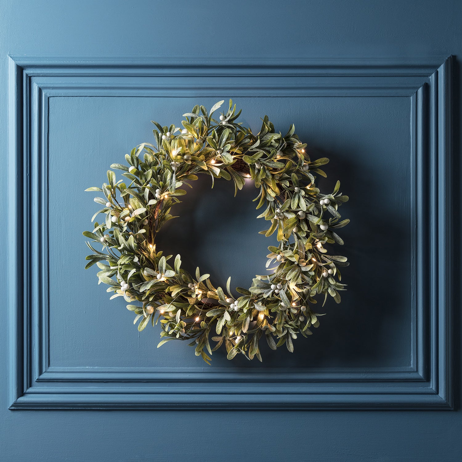 Bild von Lights4fun Adventskranz 50cm Mistelzweig Weihnachtskranz mit Beleuchtung