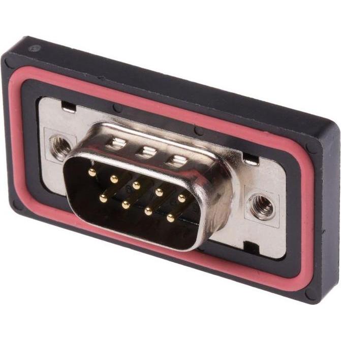 Bild von Rs Pro D-SUB 9P Panel Male Solder, Elektronikkabel + Stecker, Schwarz