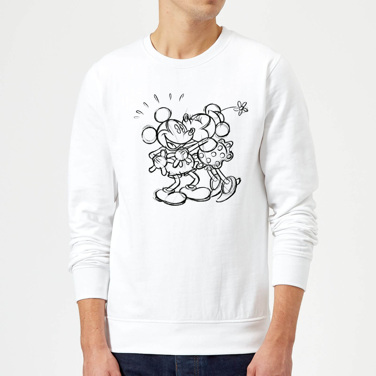 Bild von Disney Mickey Mouse Kissing Sketch Pullover - Weiß - XXL