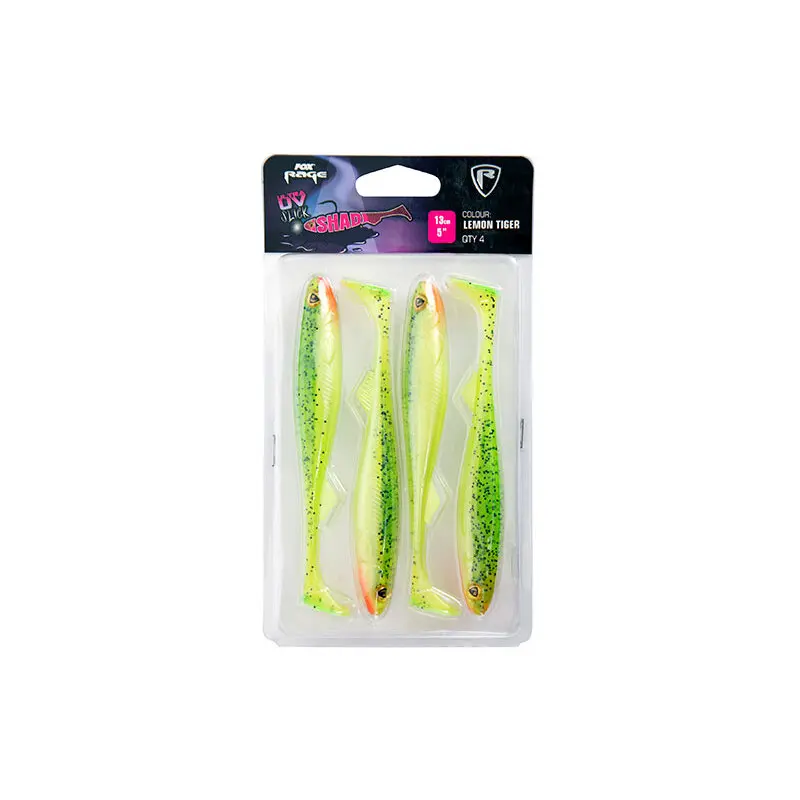 Bild von Weicher Köder Fox Rage slick shad ultra UV lemontiger 5" x 4