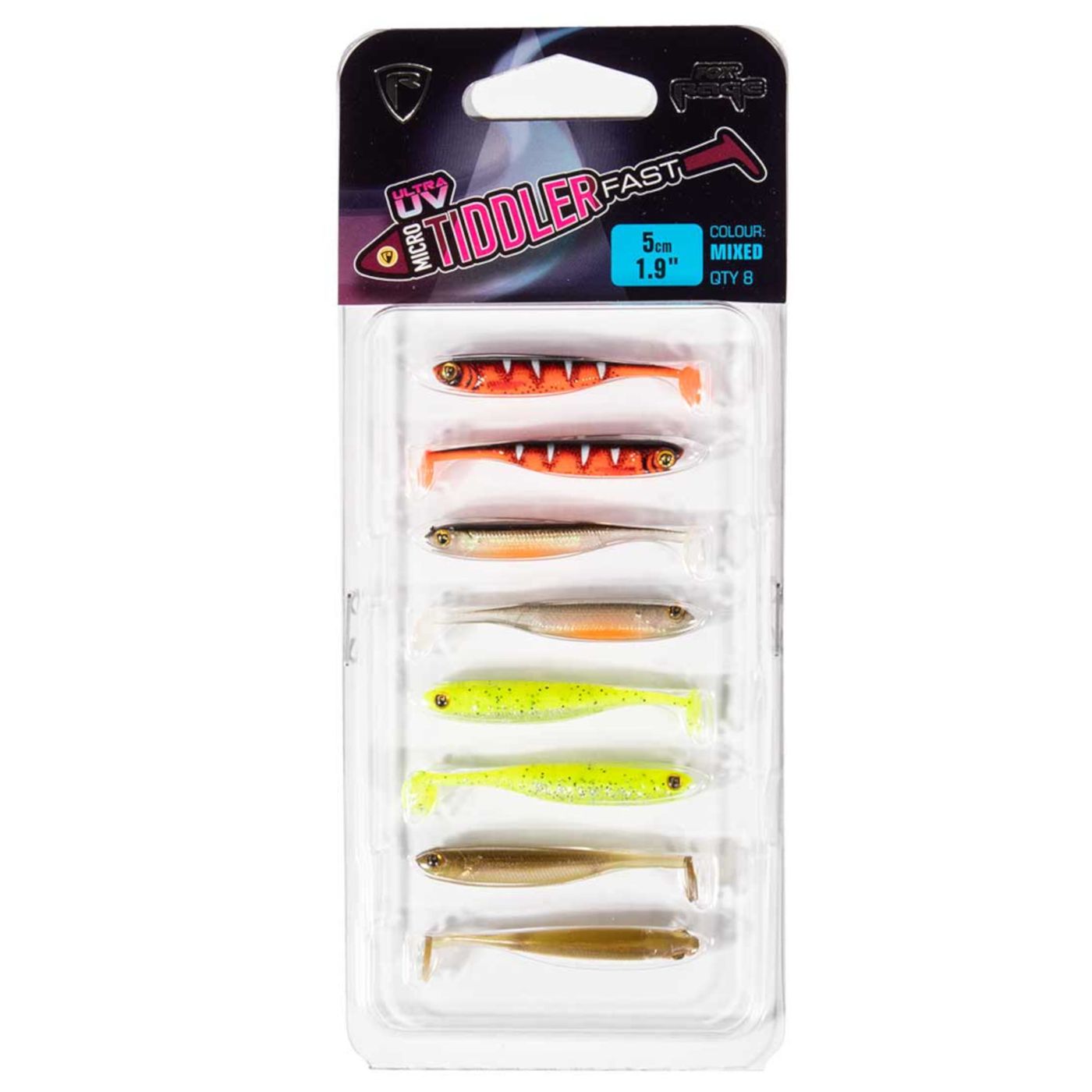 Bild von Fox Rage Kunstköder, Fox Rage UV Micro Tiddler Fast 4cm x 8St. Gummifisch-Set
