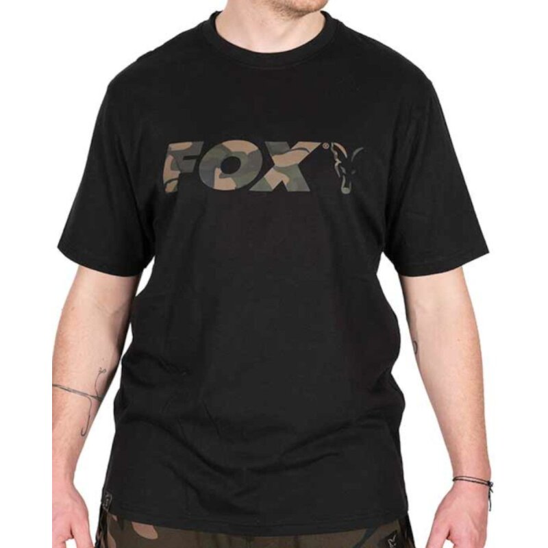 Bild von Fox Black / Camo Logo T-Shirt - Angelshirt