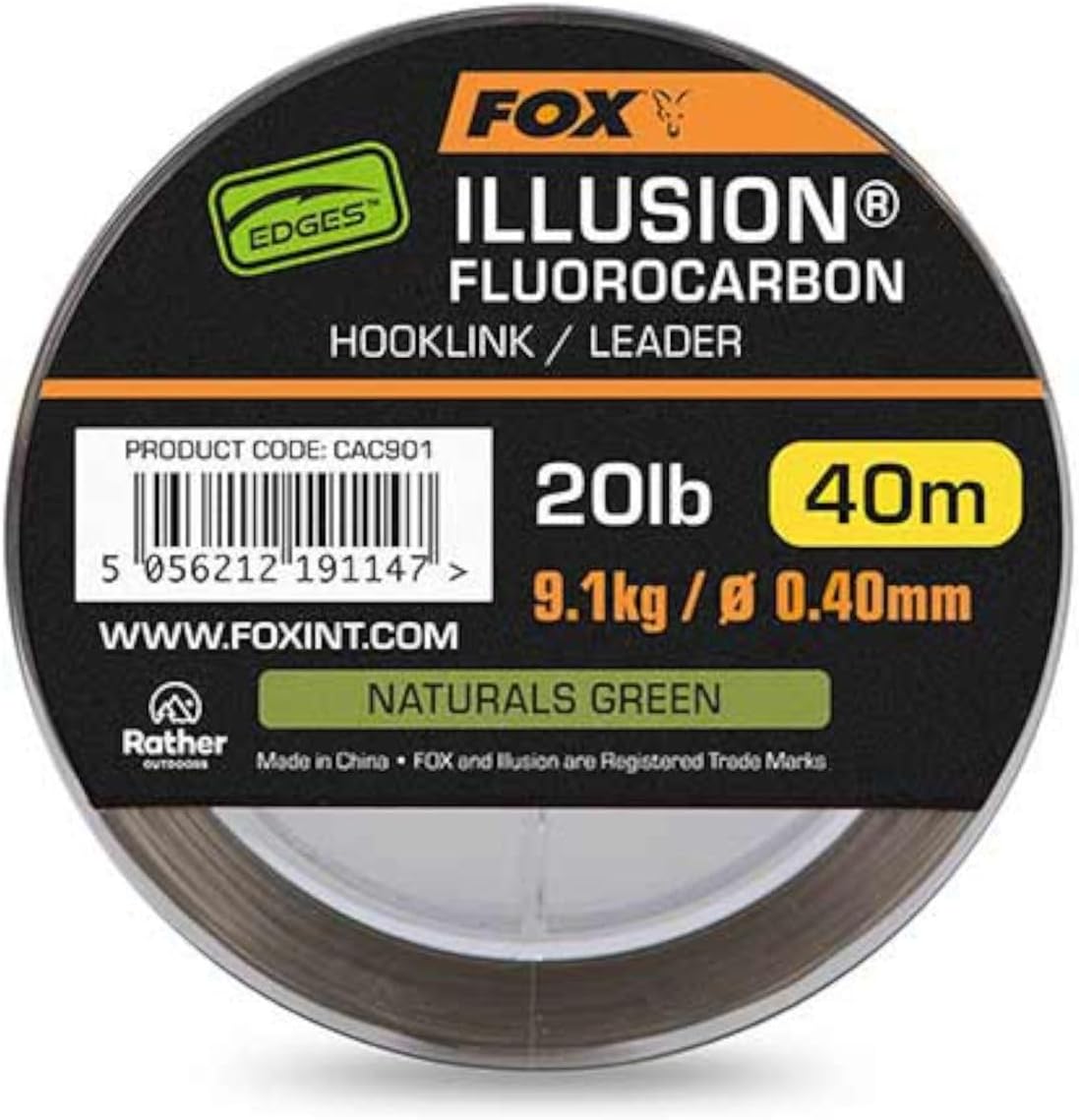 Bild von FOX International Vorfachschnur Fox Edges Illusion Fluorocarbon Hooklink - 40m Vorfachschnur, 0.4 m Länge, 0.4 mm Fadendurchmesser, (40-St)