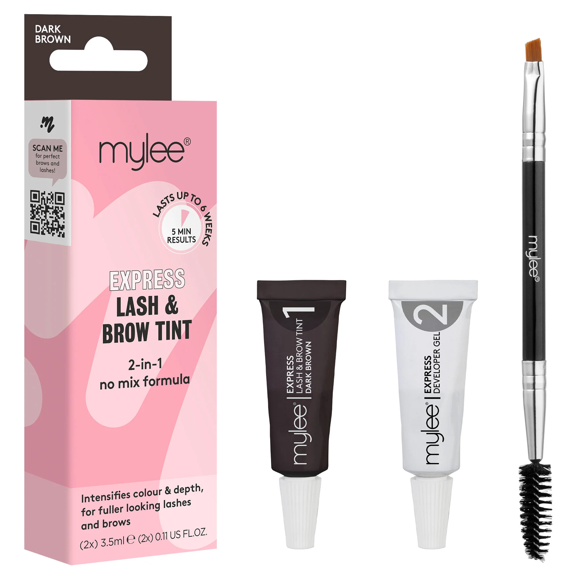 Bild von Mylee Express 2-in-1 Lash and Brow Tint 7ml (Various Shades) - Dark Brown