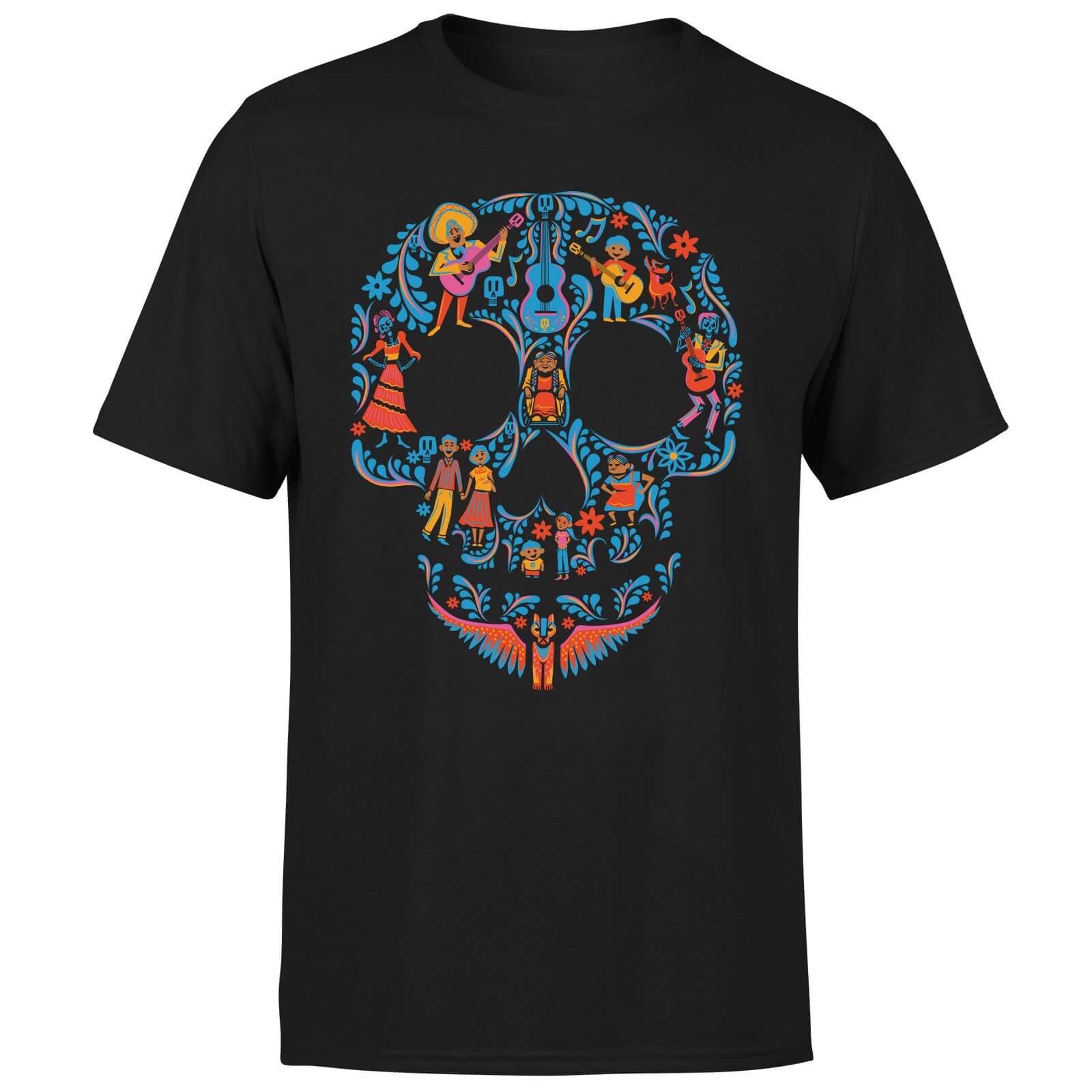 Bild von Coco Skull Pattern Männer T-Shirt - Schwarz - S