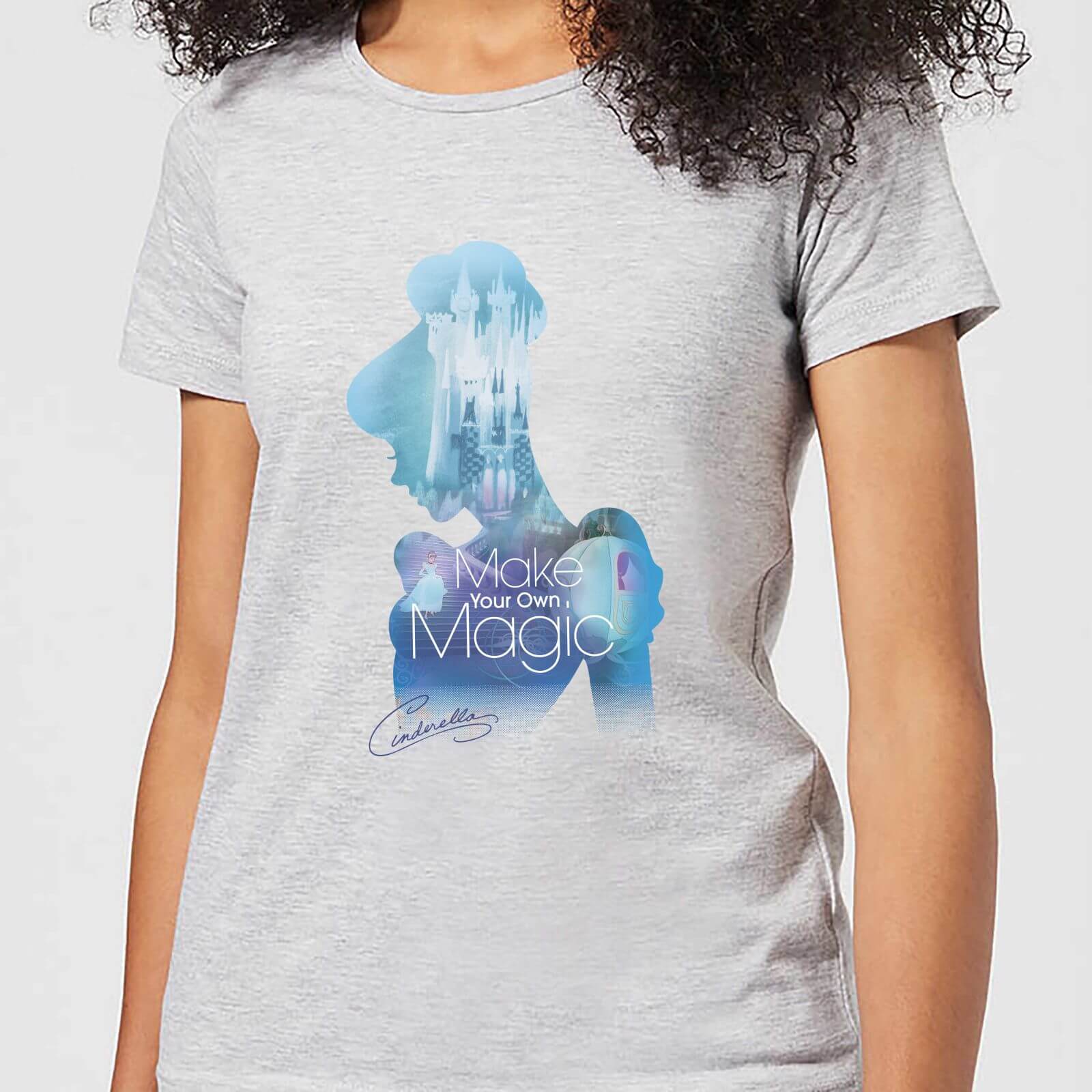 Bild von Disney Prinzessin Ausgefüllte Silhouette Cinderella Damen T-Shirt - Grau - L