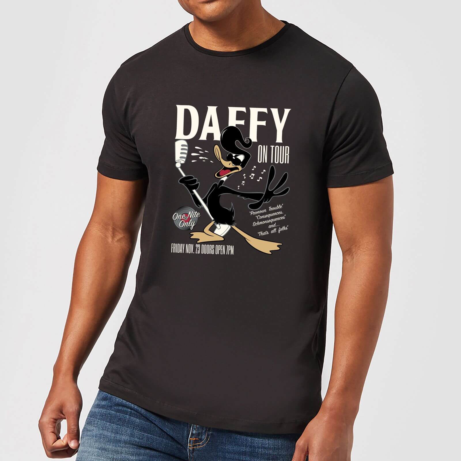 Bild von Looney Tunes Daffy Concert Herren T-Shirt - Schwarz - M