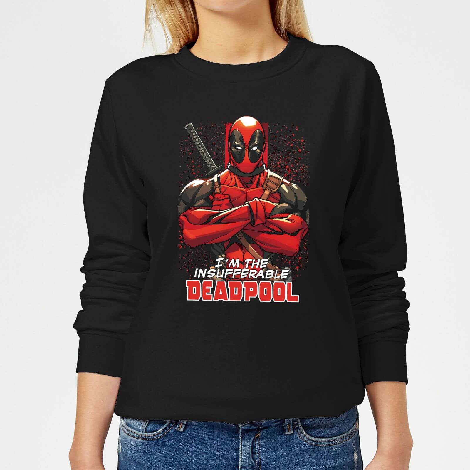 Bild von Marvel Deadpool Crossed Arms Damen Pullover - Schwarz - XL