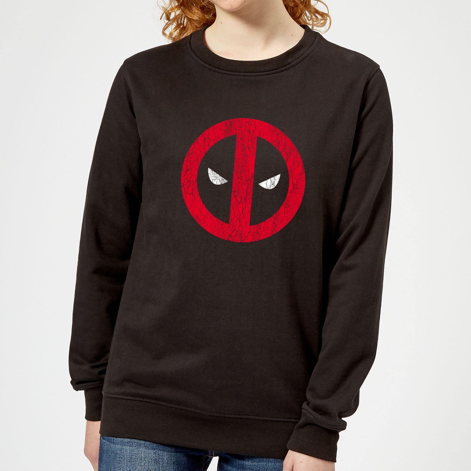 Bild von Marvel Deadpool Cracked Logo Damen Pullover - Schwarz - M
