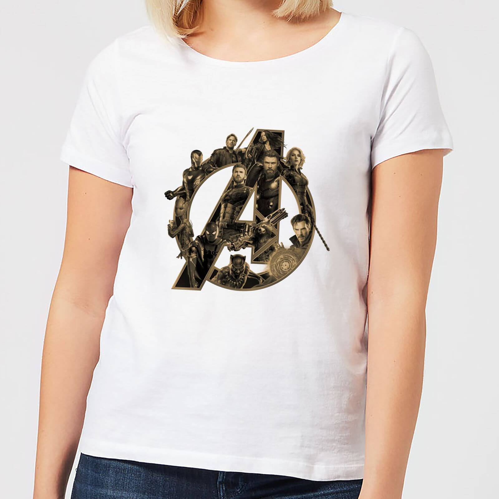 Bild von Marvel Avengers Infinity War Avengers Logo Damen T-Shirt - Weiß - S